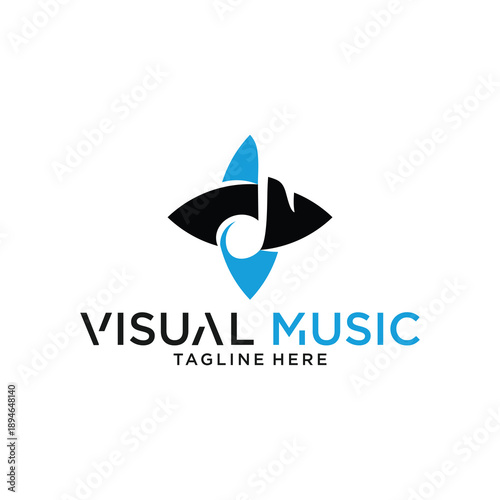 Abstract artistic emblem blending visual perception with auditory harmony, perfect for digital entertainment, music production, or innovative media branding
