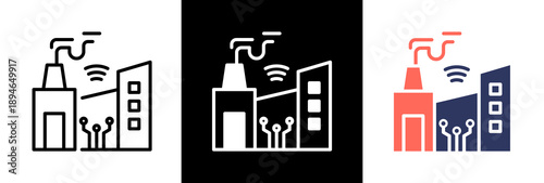 Smart Manufacturing triple icon