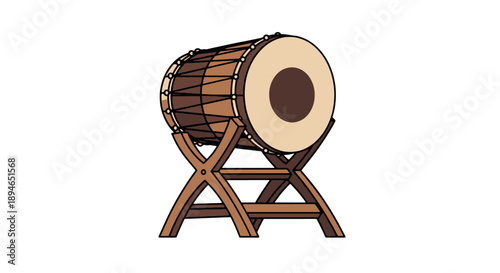 Traditional Bedug Drum Illustration