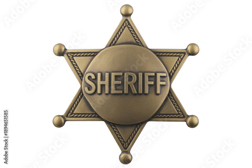 Sheriff badge star law enforcement isolated on a transparent background