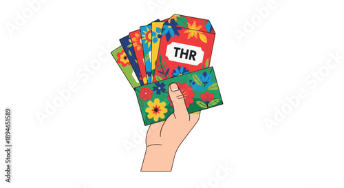 Hand Holding THR Duit Raya Money Packets