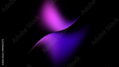 Abstract pink and blue glowing fluid gradient shapes wavy on black background
