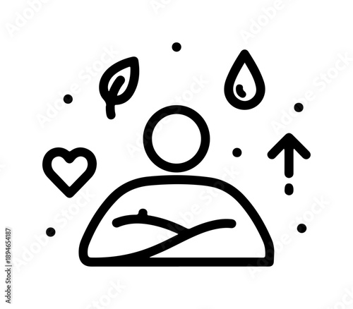 Person with thought bubbles