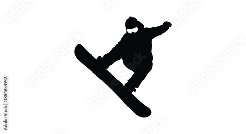A dynamic depiction of a snowboarder in mid air executing a trick with impressive style a captivating silhouette