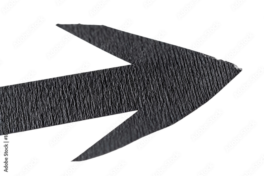 Obraz premium Black Matte Torn Tape Pointer Arrow Object
