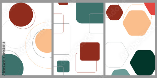 Geometric abstract  background ,Minimal covers design. Trendy set, Modern Poster Art. Design for wall framed prints, canvas poster, artwork as postcard or brochure.Vector illustration.