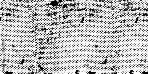 Gradient halftone vector texture overlay. Monochrome abstract splattered background