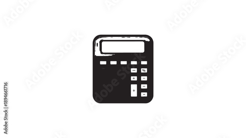 Simple Calculator Icon in Minimalist Design with Dark Gray Color on White Background for Mobile App