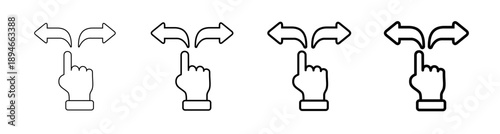 Decision Making with hand and Strategic Choice Icon. Vector Illustration
