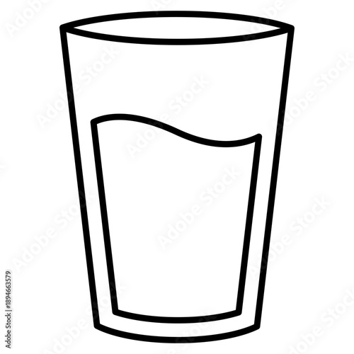Glass of water line art icon for Ramadan iftar