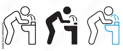 “Public Drinking Fountain & Hydration Station Icon Set – Safe Water Dispenser Vector Symbols” ✅Web