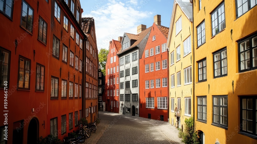 Obraz premium Colorful Streets of Copenhagen, Denmark: A Charming European Cityscape
