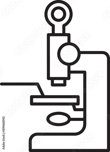 Microscope Laboratory Icon – Scientific Research and Medical Analysis Symbol