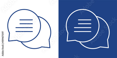 Message Blue And White Icon Style Collection