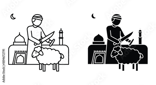 Eid al-Adha Sacrifice Illustration