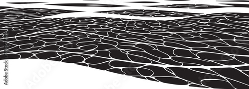 Black and white abstract pattern with irregular shapes background