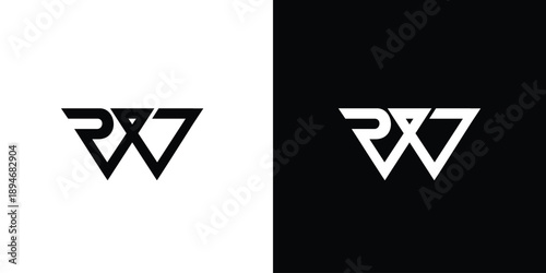 Modern and unique letter RW initials logo design