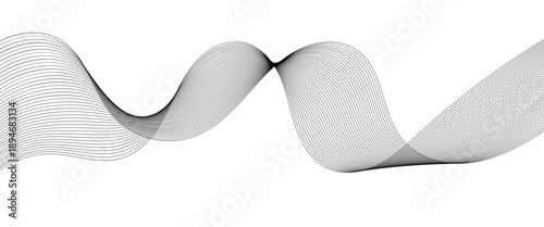 Hand drawn simple abstract line background are used to app interfaces, blog headers, and website backgrounds. Curved line vector illustration isolated on a white background.