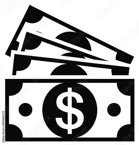 Stack of Dollar Bills Currency Illustration Graphic Element Symbolizing Wealth Finance and Investment Represents Financial Success and Prosperity in Business Banking and Economics for Presentations Ma