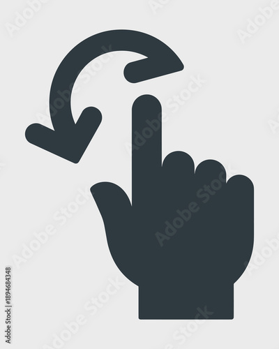 Hand flip gesture vector icon illustration symbolizing interaction and control interface symbol for digital applications user experience and web design development for technology startups and innovati