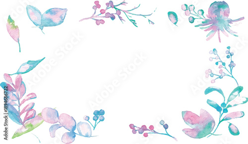 水彩。水彩タッチの春カラー植物イラスト。ベクターのメルヘンカラー植物イラスト。
Watercolor. Spring color plant illustration with a watercolor touch. Fairy tale color plant illustration in vector.