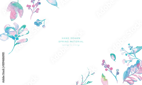 水彩。水彩タッチの春カラー植物イラスト。ベクターのメルヘンカラー植物イラスト。
Watercolor. Spring color plant illustration with a watercolor touch. Fairy tale color plant illustration in vector.