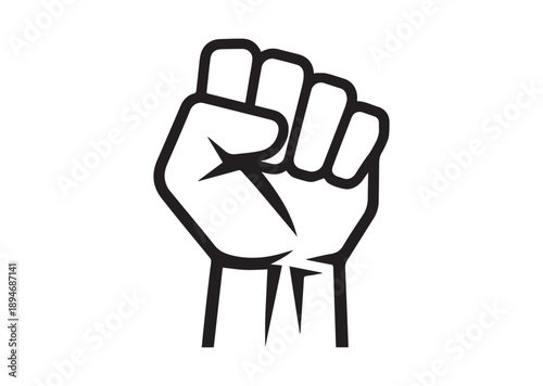 Power fist line art icon, Power fist outline vector