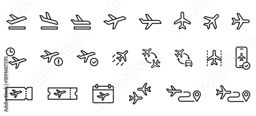 飛行機・航空機・ジェット機アイコン