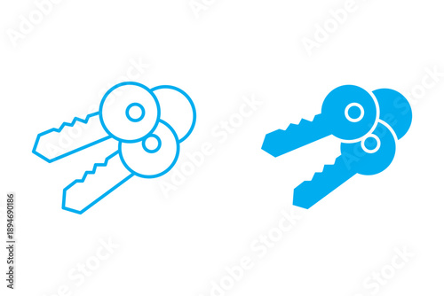 Key icon set. Key vector icon. Key symbol
