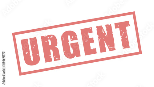 A red urgent stamp on a white background with a sense of importance
