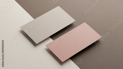 Business cards on colored background