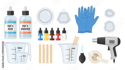 Various crafting tools and materials arranged on a flat surface, showcasing DIY project preparation from different angles.