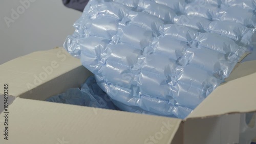 Shipping package and air bag cushions