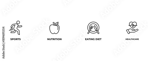 Healthy lifestyle banner web icon vector illustration concept with icon