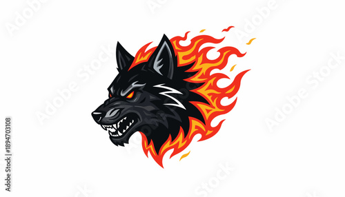 vector illustration of a wolf