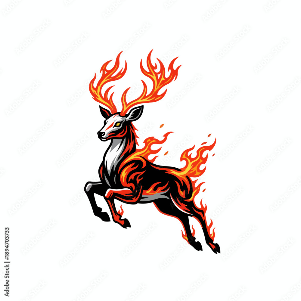 Naklejka premium horse in fire