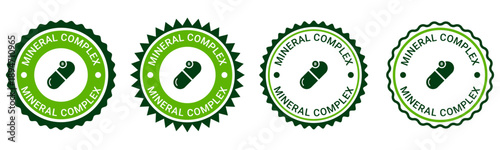 Mineral complex adjustable length green cosmetic badge labels collection