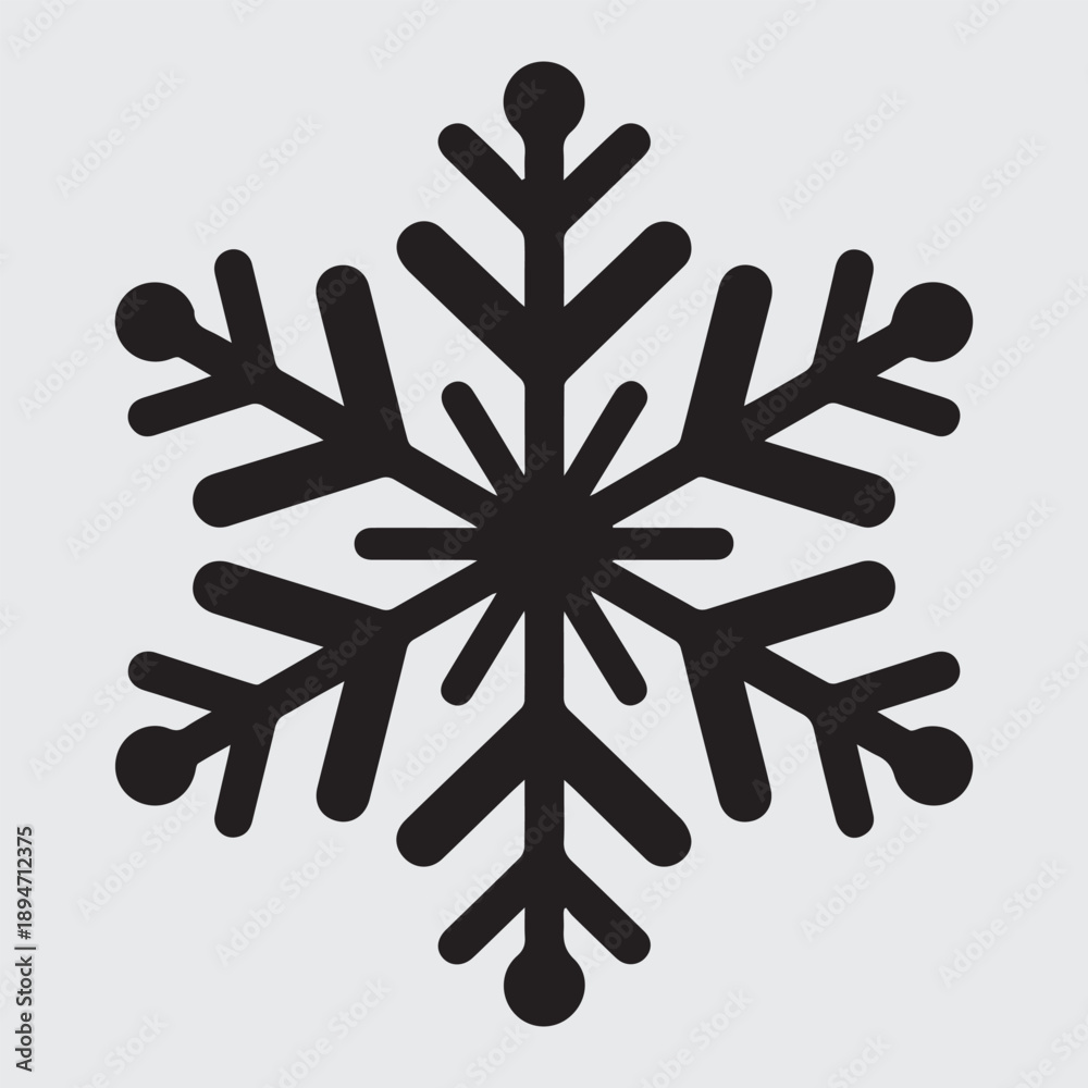Fototapeta premium A detailed illustration of a black snowflake against a light gray background