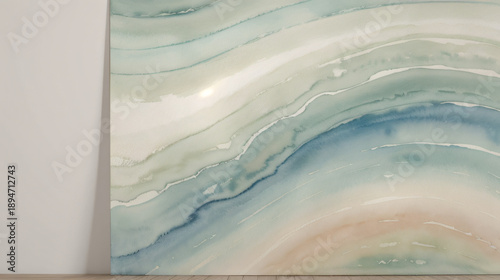 Soft Pastel Watercolor Waves - Elegant Abstract Background with Flowing Lines for Business, Branding, and Digital Design