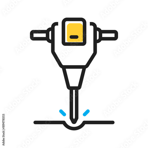 Vector multi color icon for Jck hammer