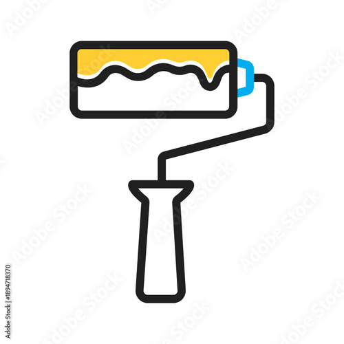 Vector multi color icon for Paint roller