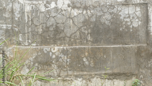 old cement wall background, and dark brown woven bamboo background