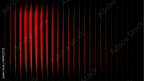  Abstract Red Neon Wave Stripes on Black Background