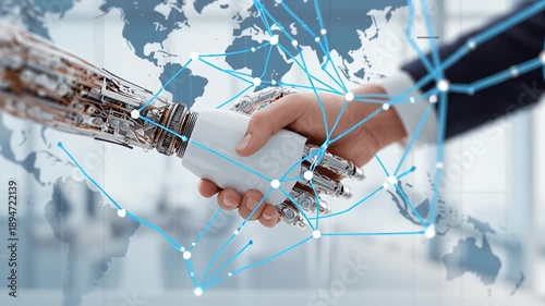 Wallpaper Mural Handshake between robot and human hand Torontodigital.ca