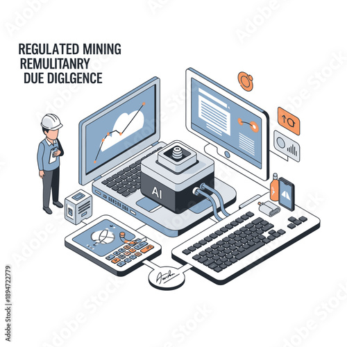 Regulated Mining Industry with AI Technology and Digital Devices.