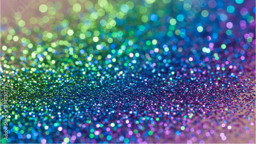 Vibrant particles dance across a colorful, shimmering surface, viewed from directly above in a mesmerizing display of light and texture