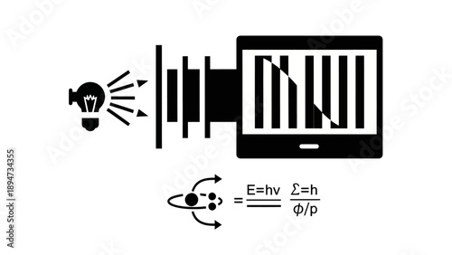 Illustration of light passing through a slit and forming a diffraction pattern.