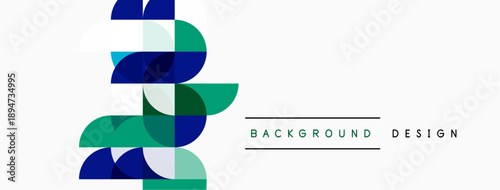 Abstract geometric pattern. Overlapping circles create stacked column effect. Minimalist design with cool color palette. Background element.