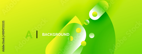Bright green abstract background. Fluid shapes, gradients, text AI BACKGROUND present. Modern design, vibrant colors, simple composition.