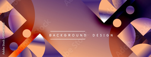 Abstract fluid shapes blend, creating vibrant orange, purple gradients. Modern design suitable for banners, backgrounds. Smooth transitions dominate composition.
